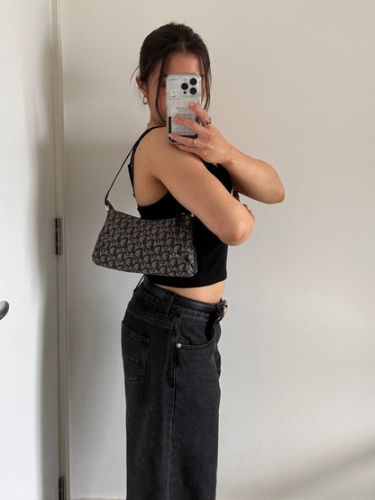 2002 Christian Dior Monogram Shoulder Bag | O/S, Navy