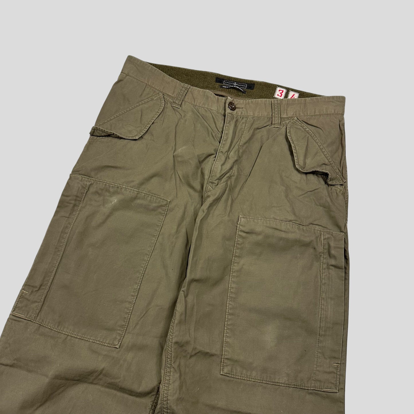 Stone Island AW08 Denims Multipocket Baggy Cargo Trousers - L | Default Title, Green