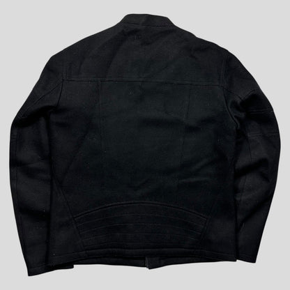 Neil Barrett 00’s Leather + Wool Modular Zip Panelled Biker Jacket - M