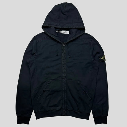 Stone Island Navy Heavy Cotton Zip-up Hoodie - M/L