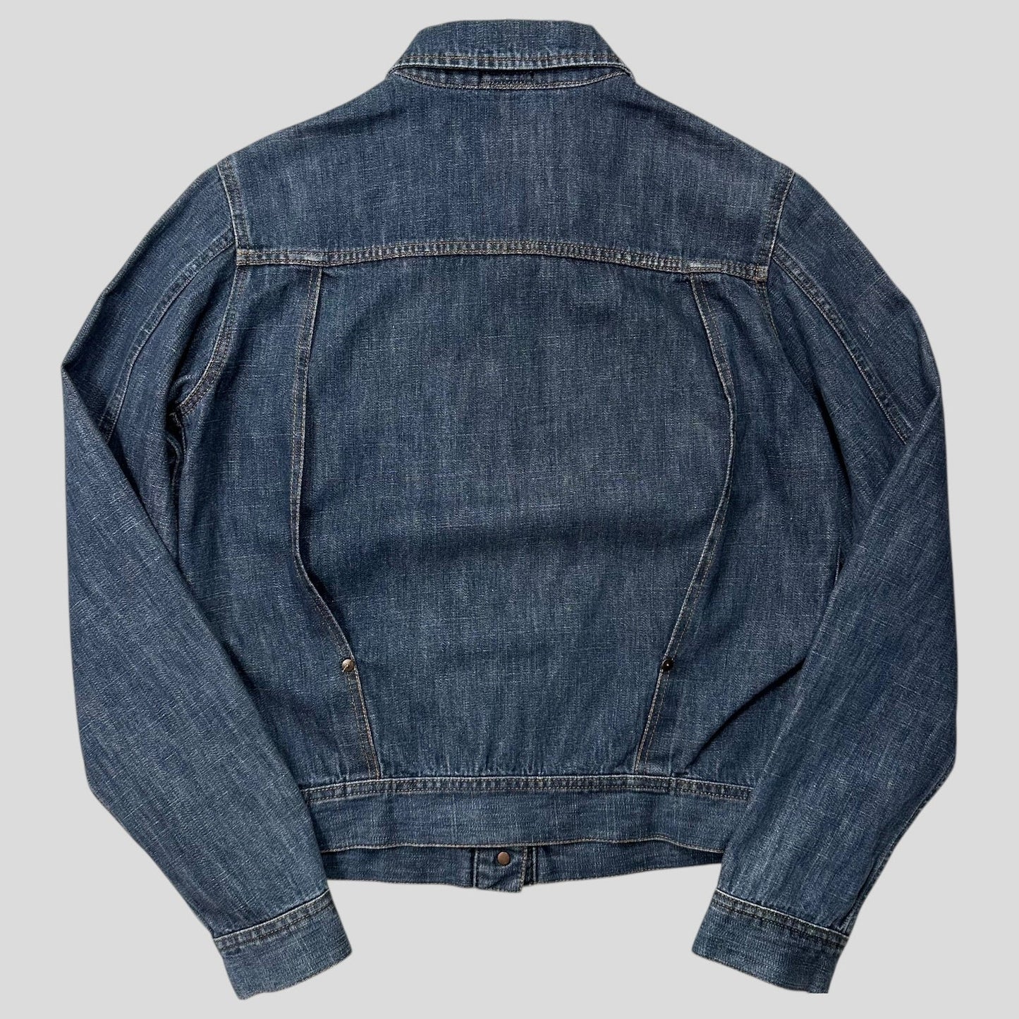 Miu Miu 2001 Runway Denim Fiammoto Pleated Work Jacket - S/M | Default Title, Red