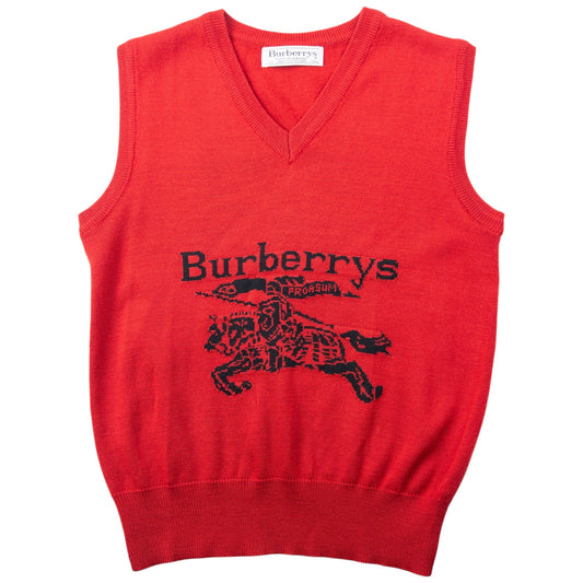 Vintage 90s Burberry Wool Sweater Vest Womens Size M | Medium, Black
