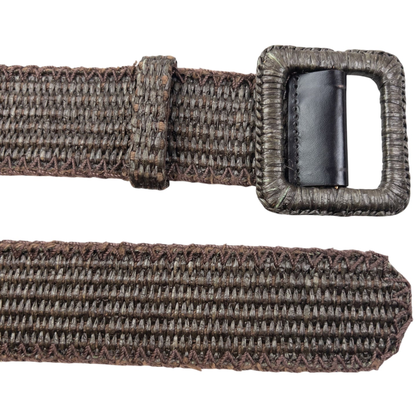 Vintage 90s YSL Yves Saint Laurent Woven Belt Size L | O/S, Brown