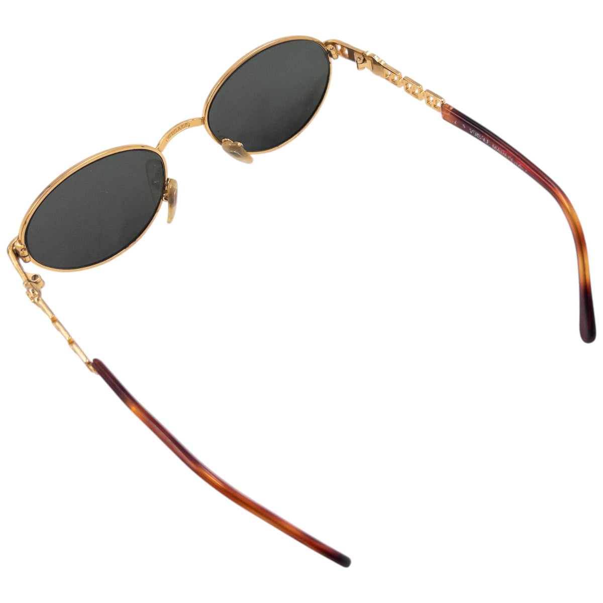 Vintage 90s Gianni Versace Embossed Tortoise Shell Sunglasses | O/S, Gold