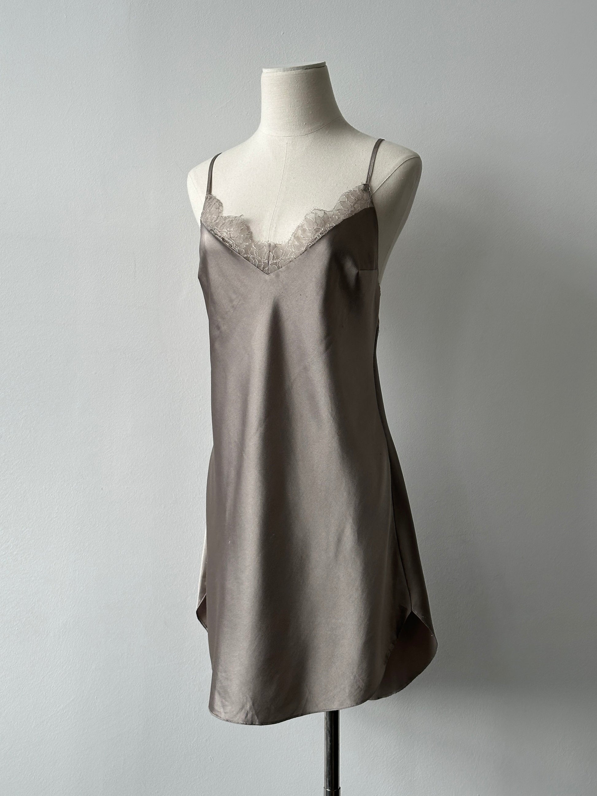 Victoria's Secret 2000s Satin Lace Mini Slip Dress - S