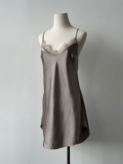 Victoria's Secret 2000s Satin Lace Mini Slip Dress - S
