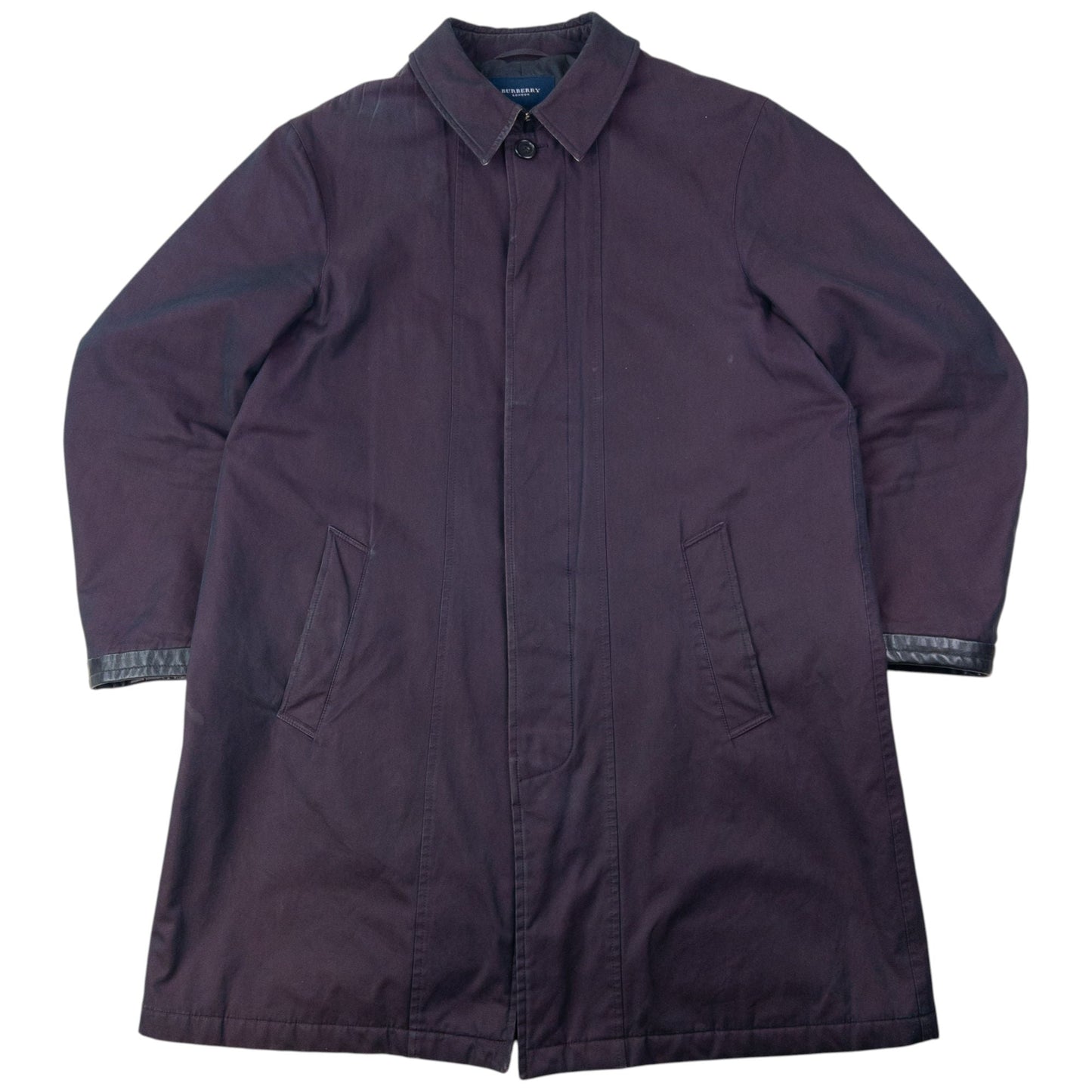 Vintage 2000s Burberry Button Up Trench Jacket Size L | Large, Purple