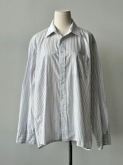 Christian Dior 1980s Cotton Striped Logo Shirt - XL