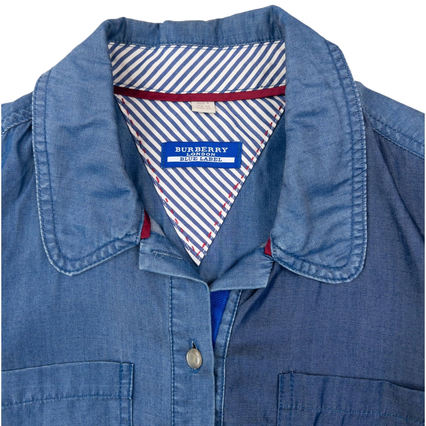 Vintage 2000s Burberry Blue Label Button Up Shirt Dress Womens Size S | Small, Blue