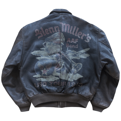 Avirex 1987 'Glen Miller's AAF Band' A2 Leather Flight Jacket - S / M | S / M, Red
