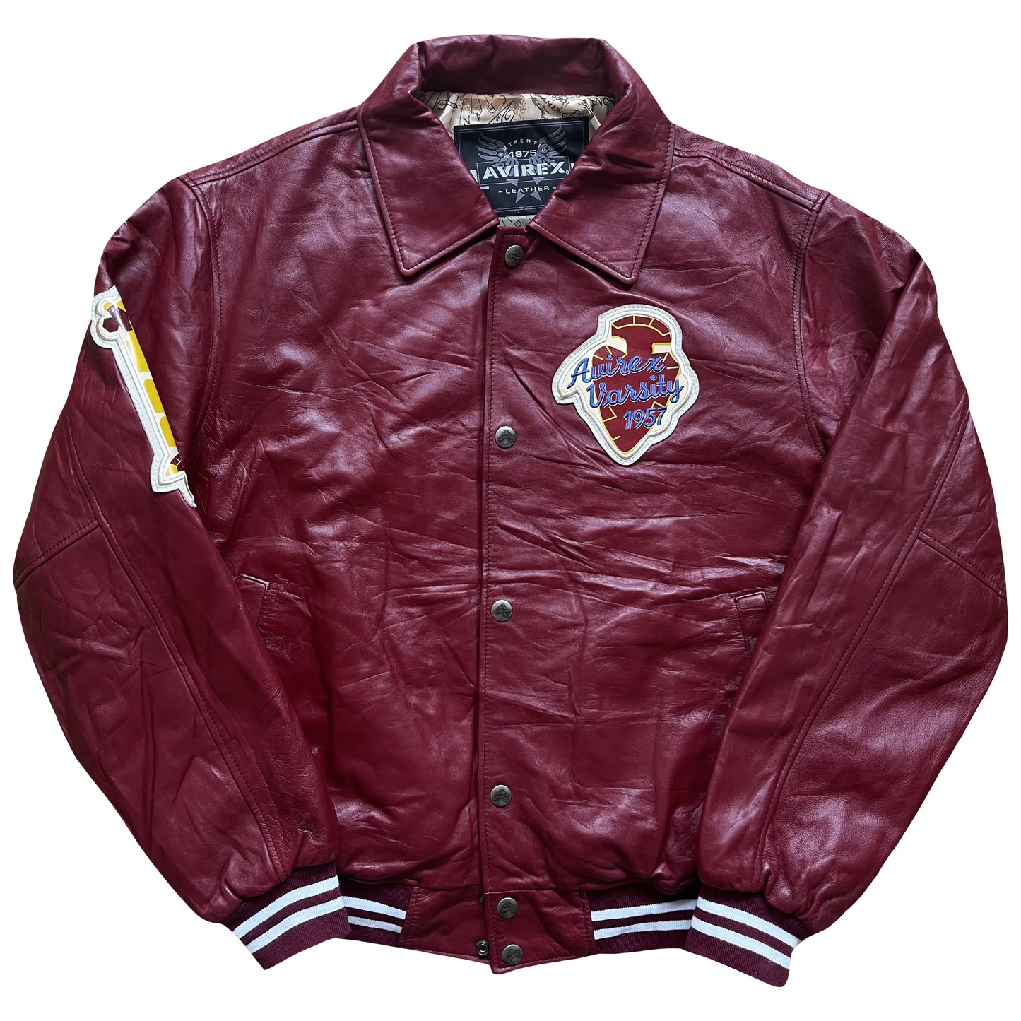 Avirex 'Sioux Football Team' Leather Varsity Jacket - M