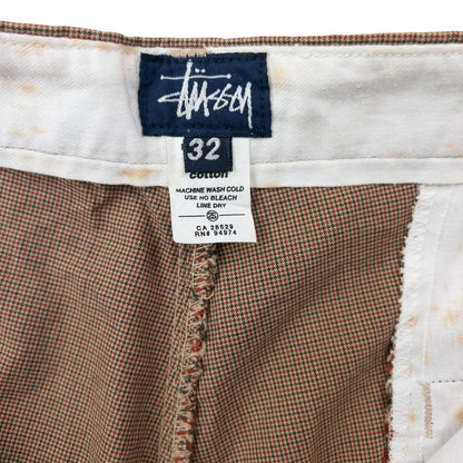 Vintage 2000s Stussy High Waisted Pattern Trousers Size W29 | W29, Brown