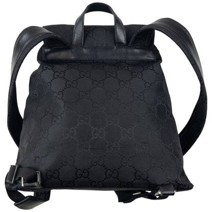 Vintage 2000s Gucci Monogram Bucket Backpack | O/S, Black