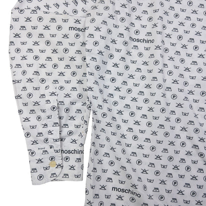 Vintage Moschino Jeans Monogram Washing Icon Button Up Shirt Size L