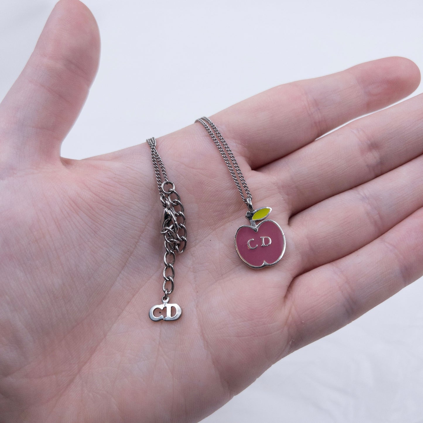 Vintage 2000s Dior Apple Charm Necklace | O/S, Pink