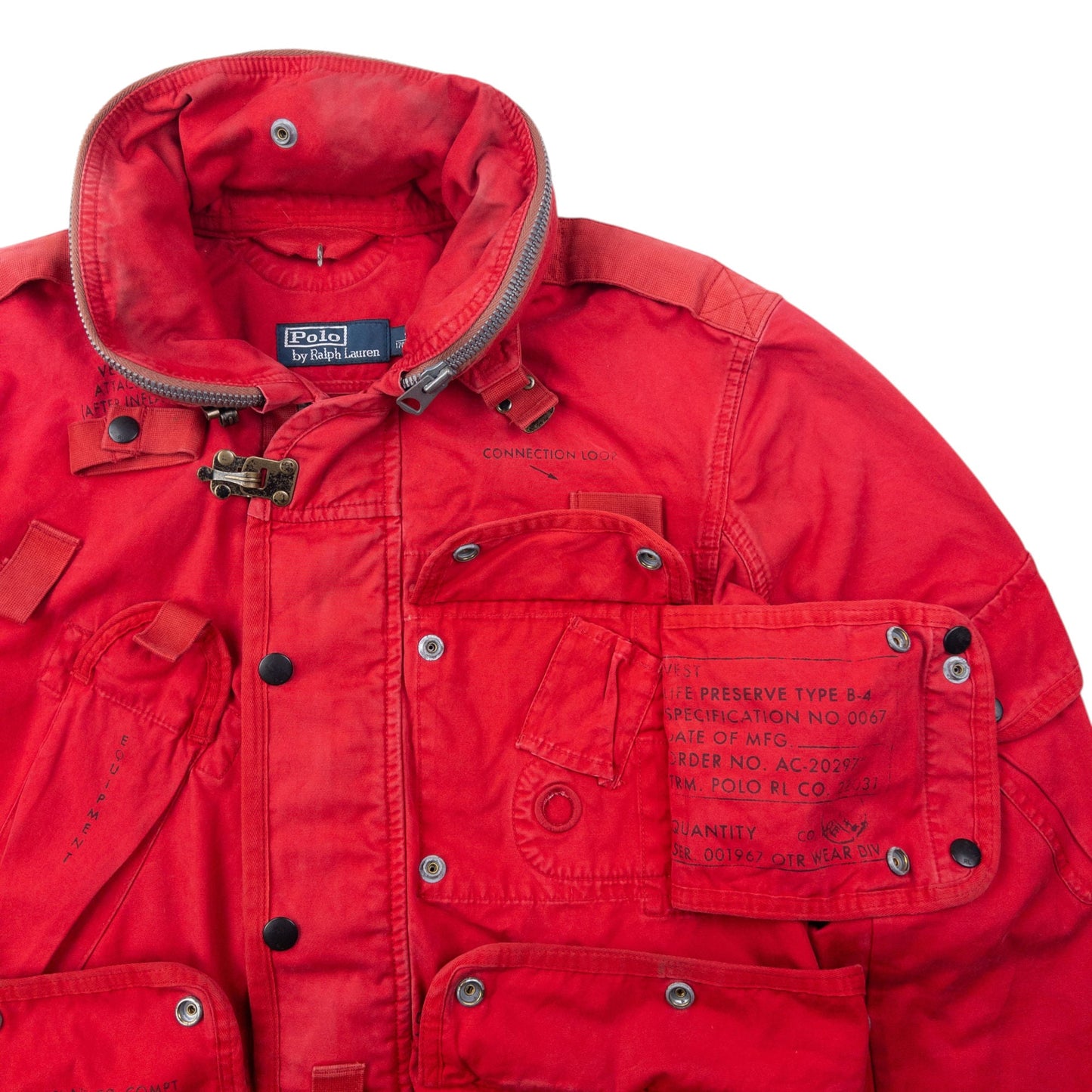 Vintage 90s Polo Ralph Lauren US Naval Station Utility Cargo Jacket Size S