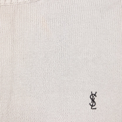 Vintage 2000s YSL Yves Saint Laurent Knit Jumper Size L | Large, Cream