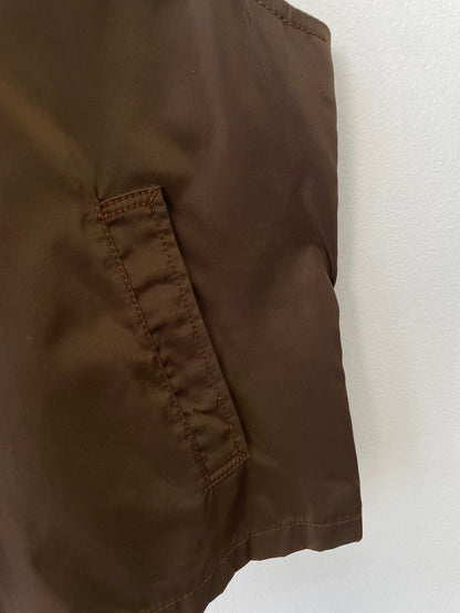 Prada 90s Nylon Hooded Vest | Medium, Brown