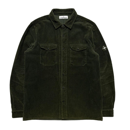 Stone Island Heavy Corduroy Overshirt | Large, Olive Green