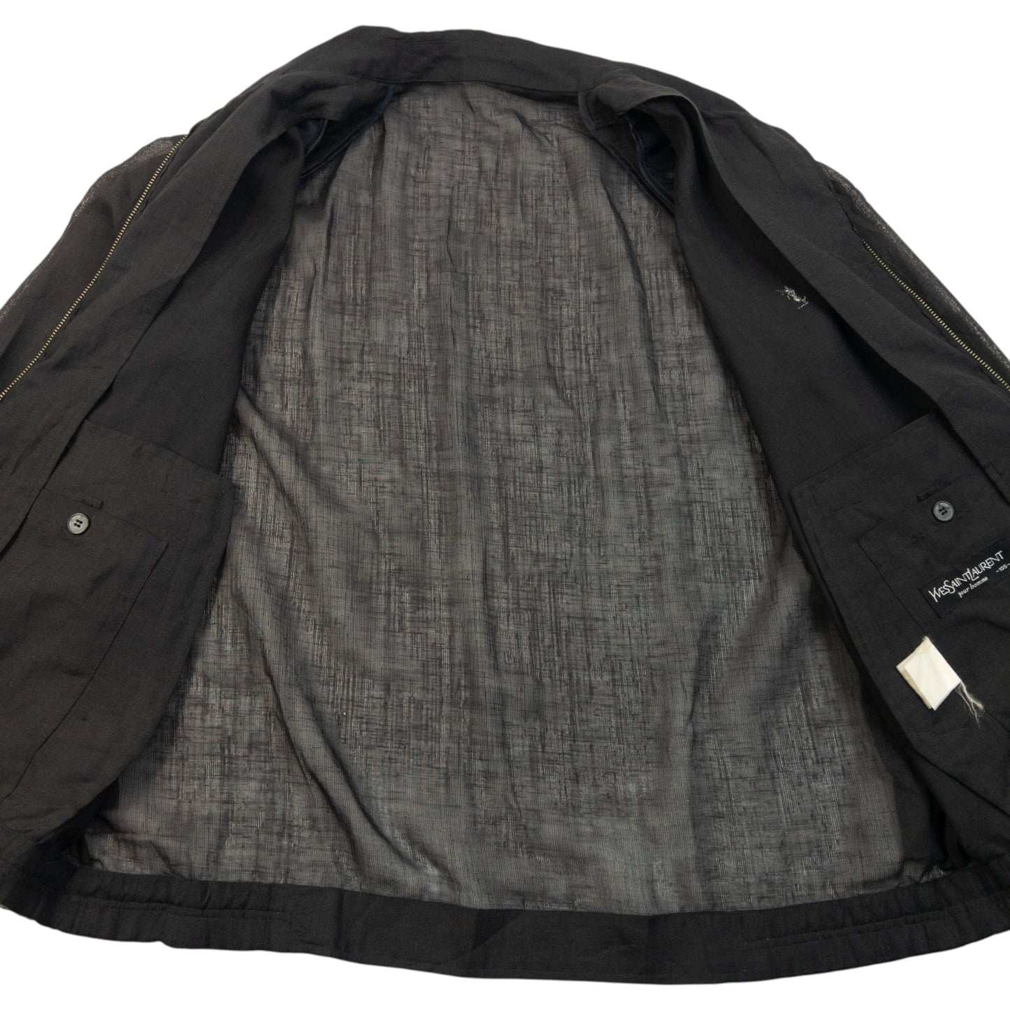 Vintage 90s YSL Yves Saint Laurent Harrington Jacket Size L | Large, Black