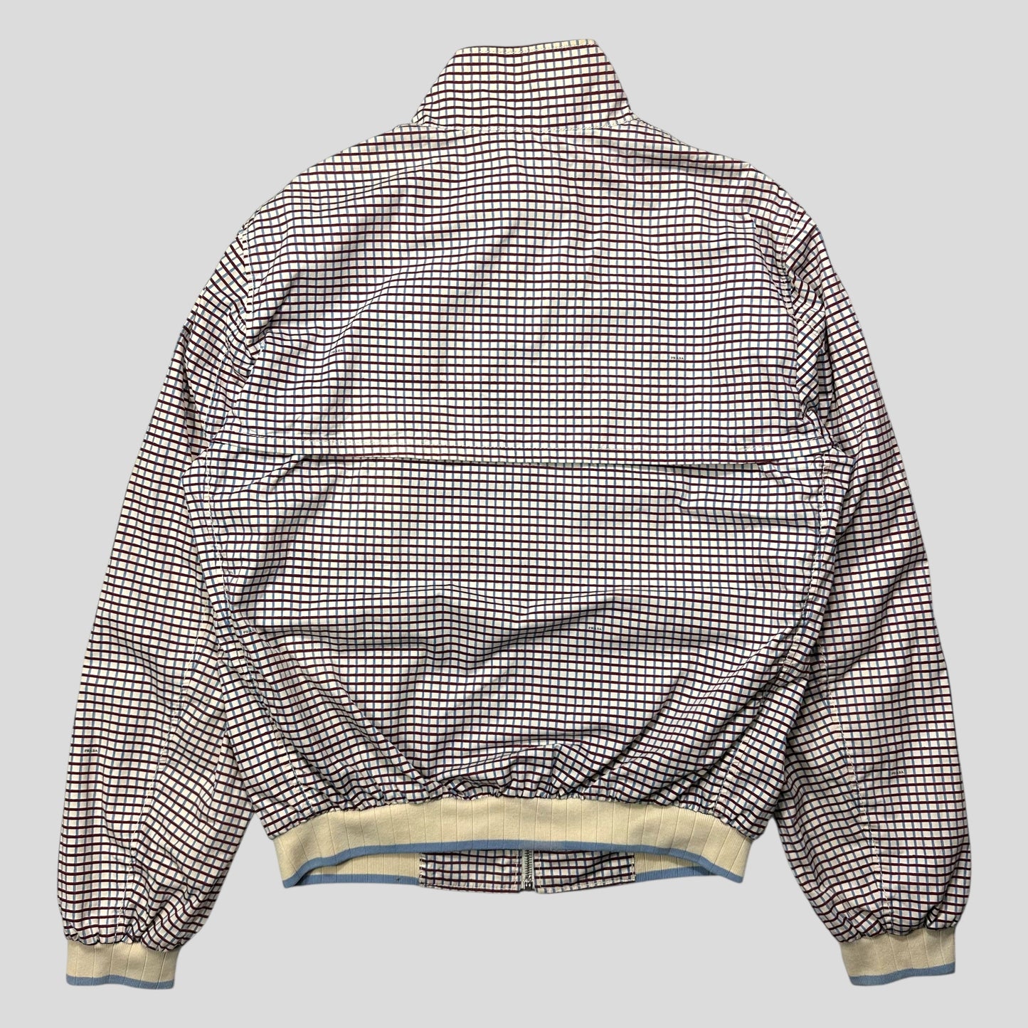 Prada SS08 Grid Checkered Multi Logo Bomber Jacket - IT52 (M/L)