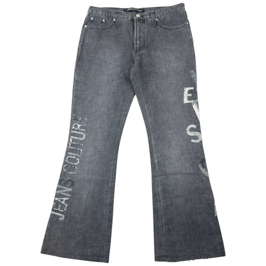 Vintage 2000s Versace Jeans Couture Embroidered Denim Jeans Womens Size W29 | W29, Grey