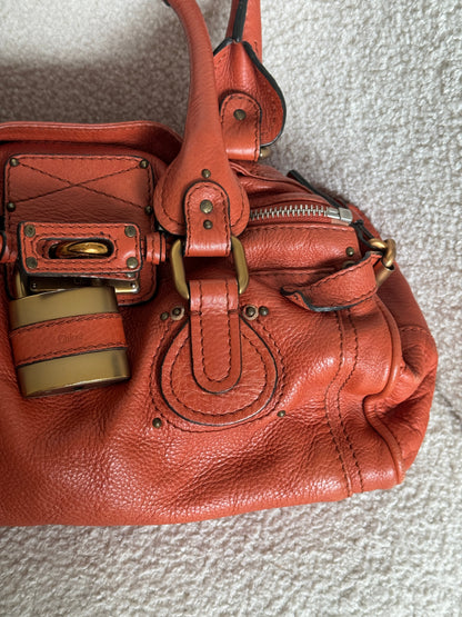 2006 Chloe Paddington Burnt Orange Leather Handbag | O/S, Gold
