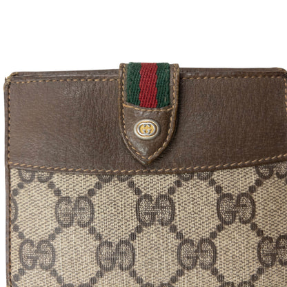 Vintage 80s Gucci Monogram Leather Wallet | O/S, Beige