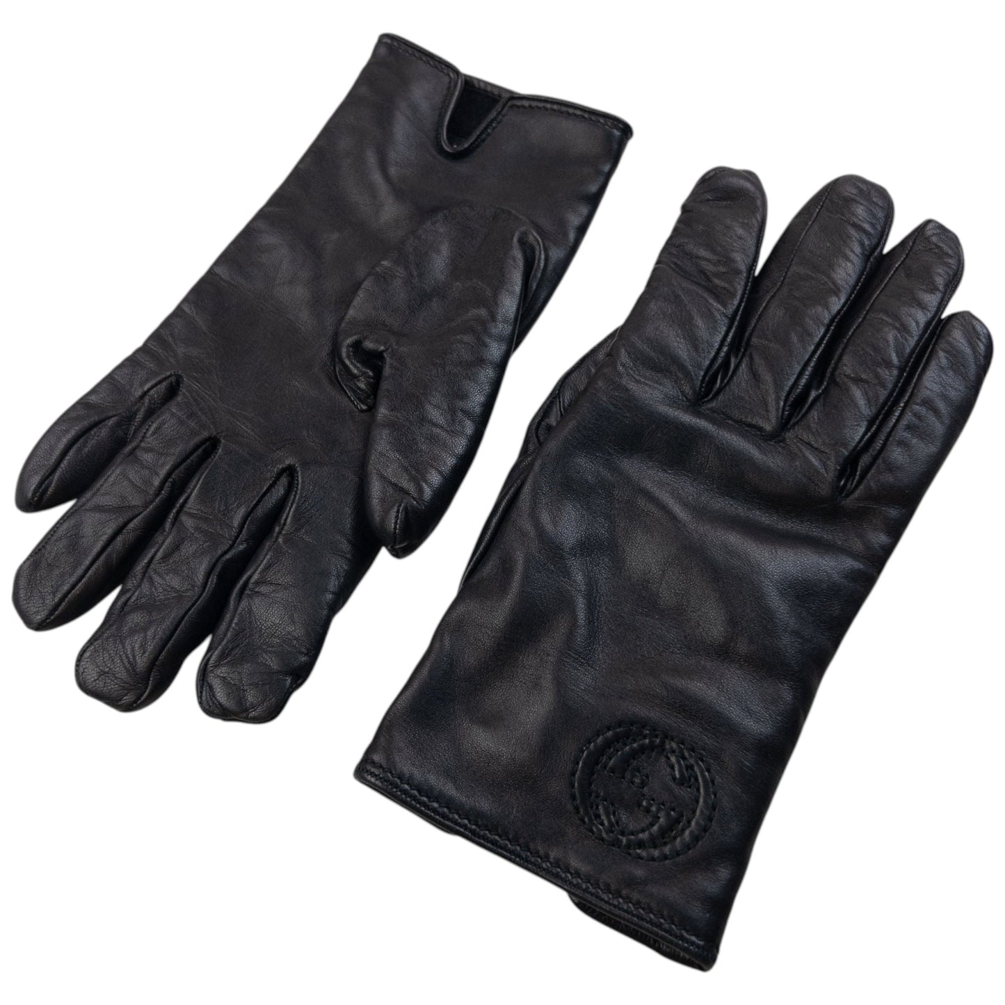 Vintage 2000s Gucci By Tom Ford Leather Gloves Womens Size S | O/S, Black