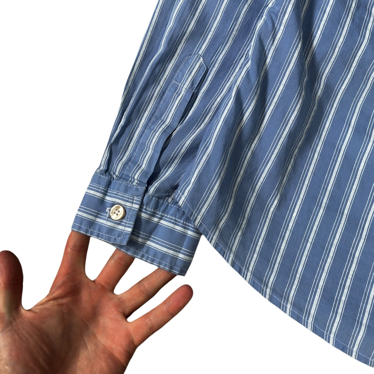 Armani Jeans 00’s Cotton Striped Shirt L | Large, Blue