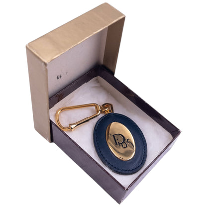 Vintage 90s Dior Leather Keychain | O/S, Gold