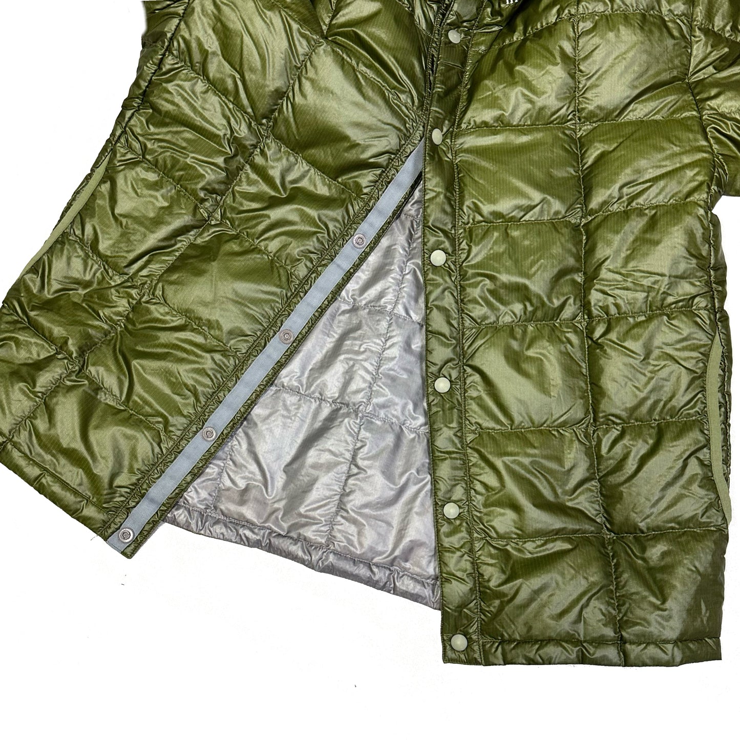 Montbell Square Stitch Puffer Jacket In Olive Green ( S )