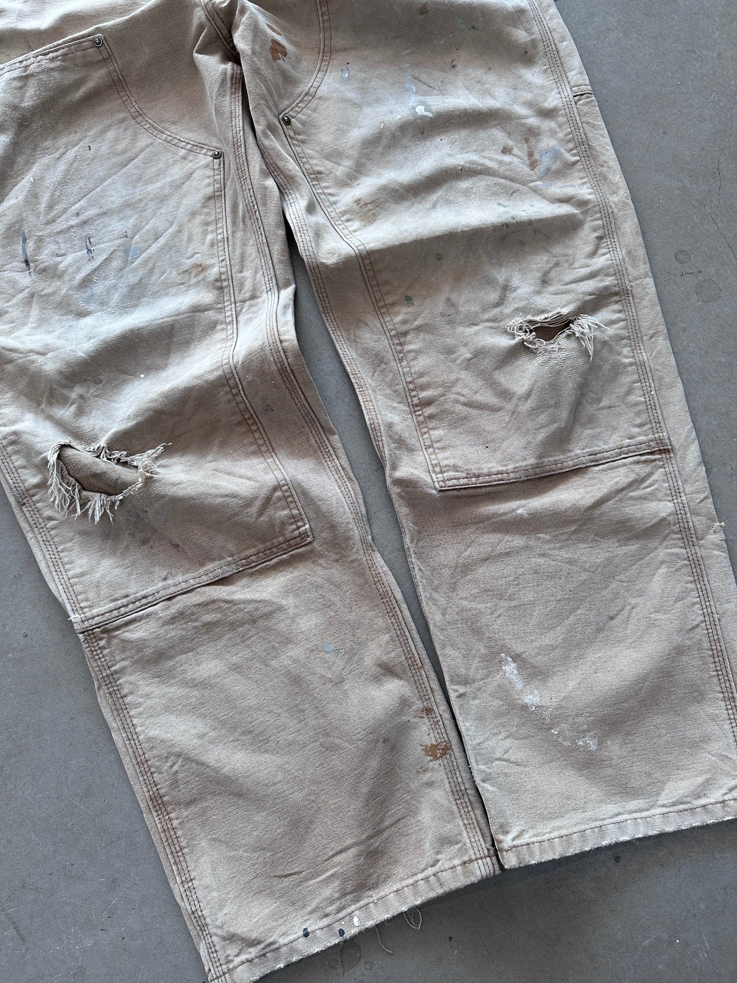 Carhartt Thrashed Double Knee Pants - 38 x 34 | W36, Red