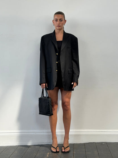 Yves Saint Laurent Pour Homme 1990s Pure Wool Bespoke Button Blazer - 42R/XL