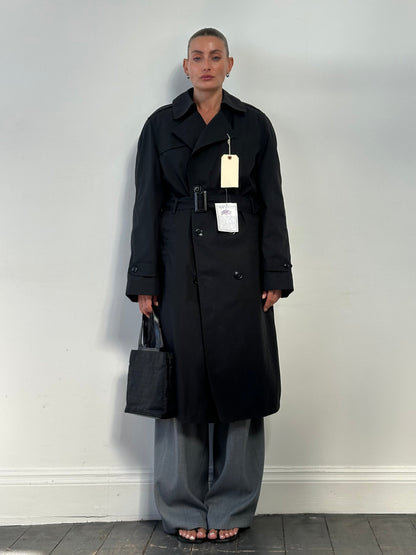 American Vintage Cotton Double Breasted Belted Trench Coat - XL