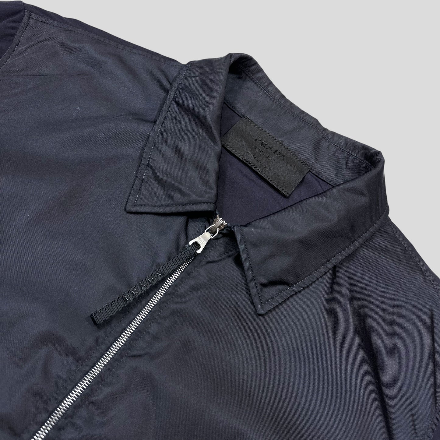 Prada SS00 Gabardine Nylon Hybrid Mini Pocket Shirt - L (M) | Default Title, Navy