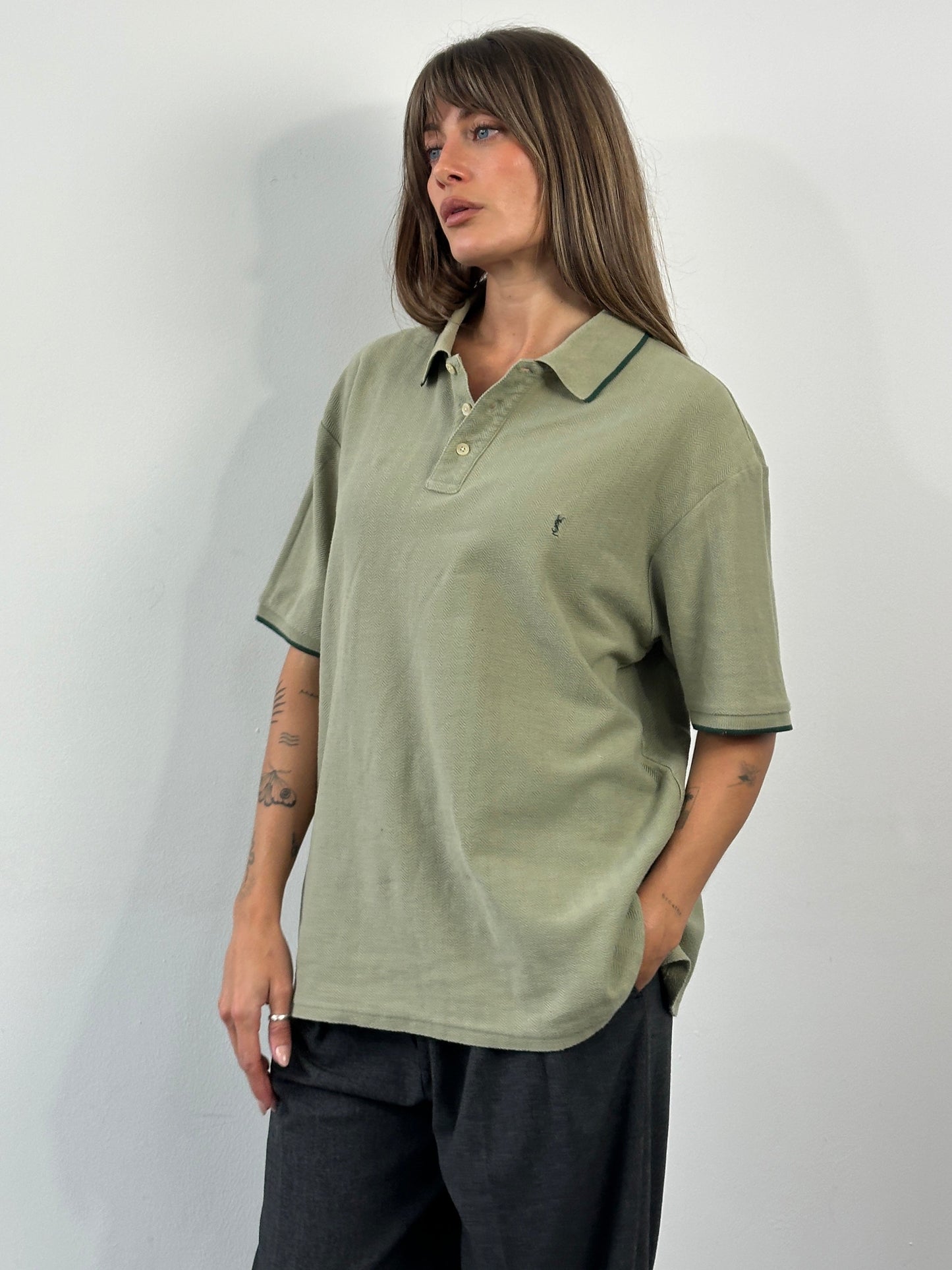 Yves Saint Laurent 1990s Pure Cotton Logo Polo Shirt - XL