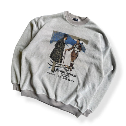 1980's Emporio Armani 'Cut & Sewn' Waffle Sweatshirt (L) | Default Title, Red