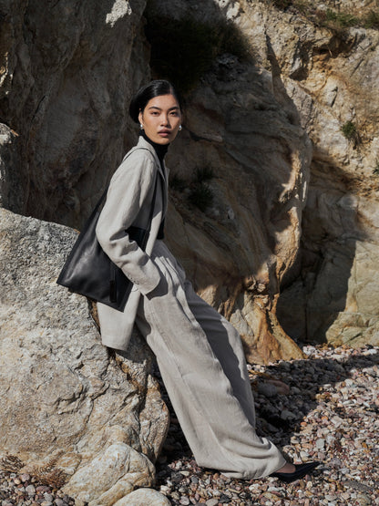 Max Mara SS2023 Runway Pure Linen Wide Leg Suit - L/UK12