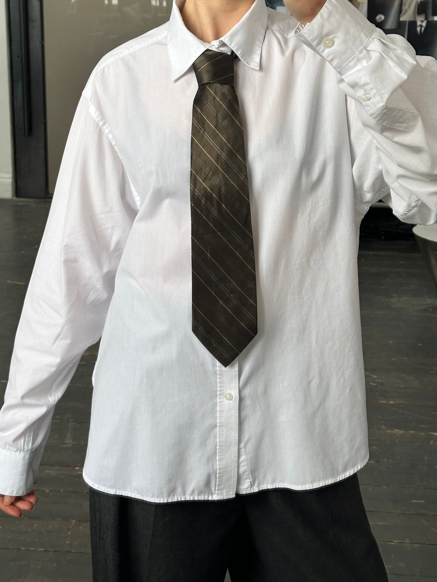 Trussardi 1990s Pure Silk Diagonal Stripe Tie