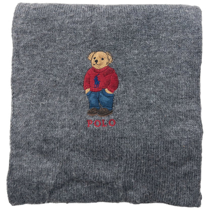 Vintage Polo Ralph Lauren Embroidered Bear Knit Scarf