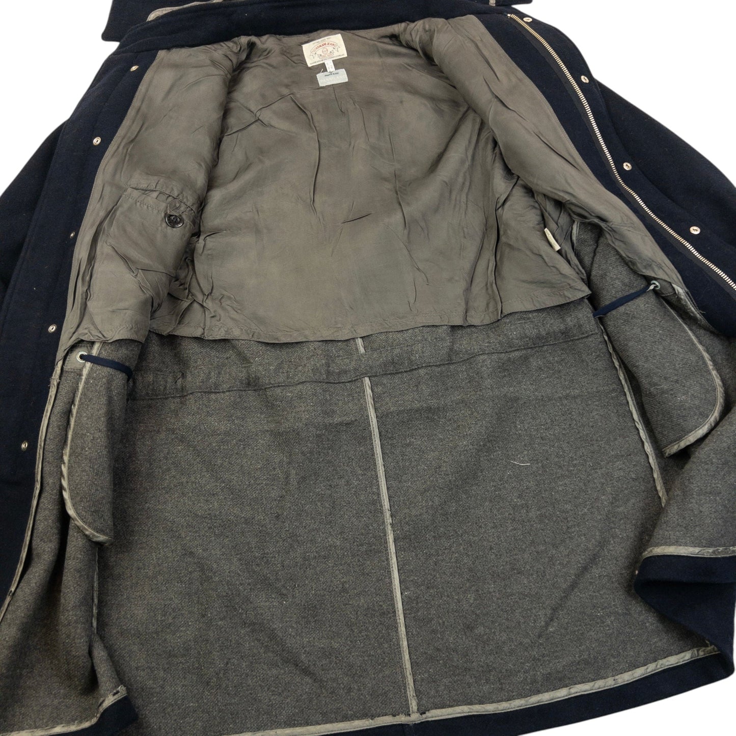 Vintage 90s Armani Jeans Zip Up Wool Jacket Size XXL | XXL, Navy
