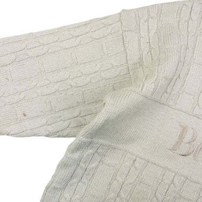 Vintage Burberry Embroidered Cable Knit Jumper Womens Size M