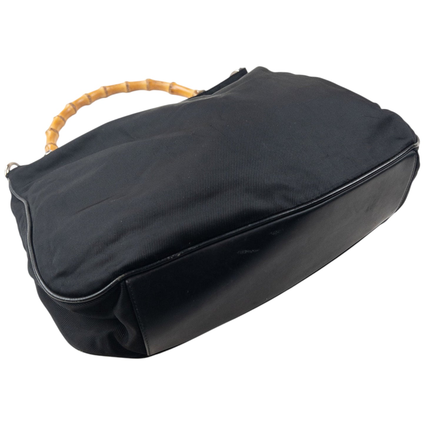 Vintage 90s Gucci Bamboo Handle Shoulder Bag | O/S, Black