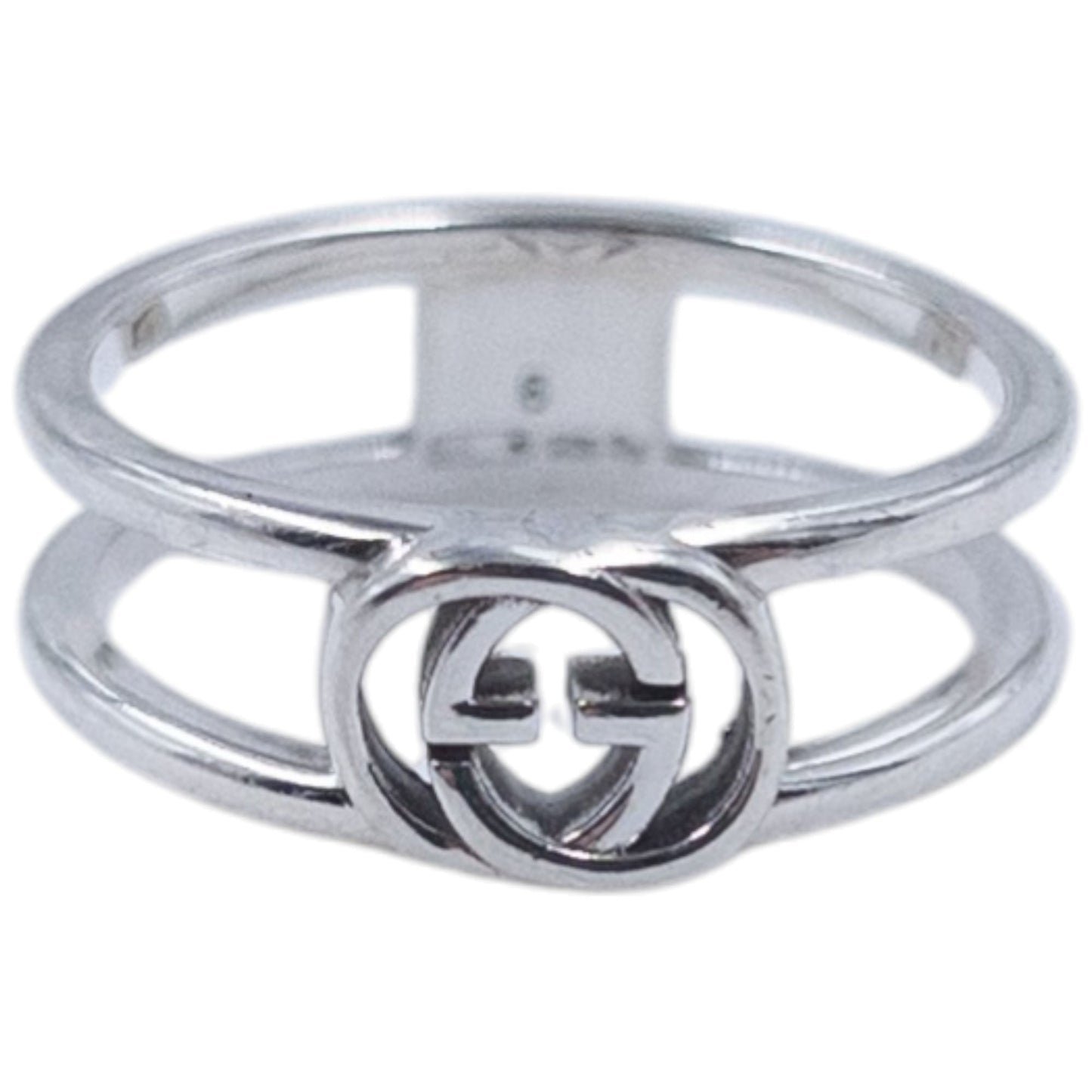 Vintage 2000s Gucci Silver Logo Ring