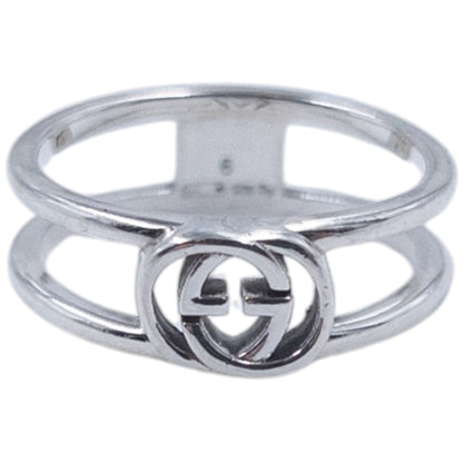 Vintage 2000s Gucci Silver Logo Ring