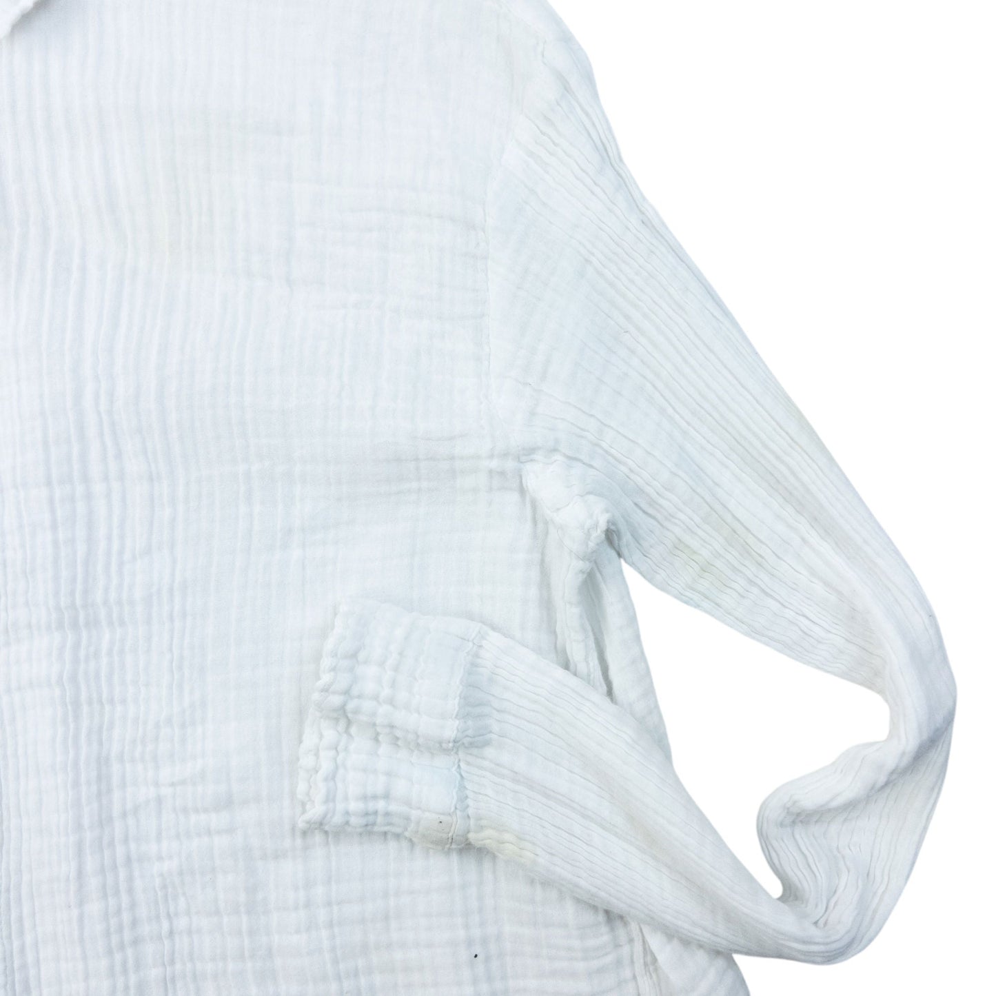 Vintage 90s Plantation By Issey Miyake Crinkle Button Up Shirt Womens Size S | Small, White