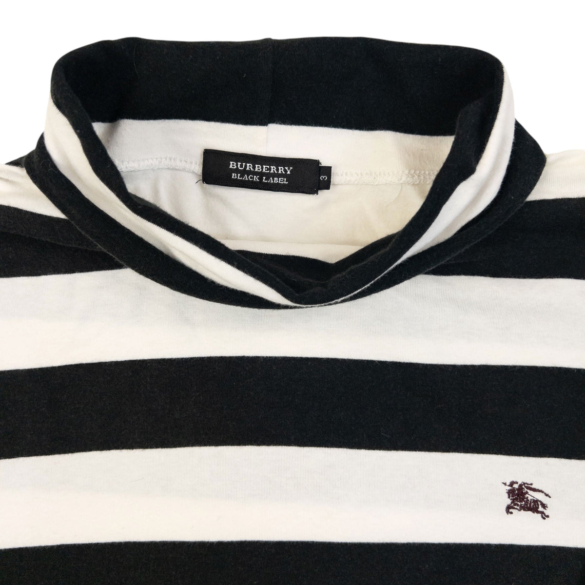Vintage 2000s Burberry Black Label Striped Turtleneck Long Sleeve T Shirt Size S | Small, Multicoloured