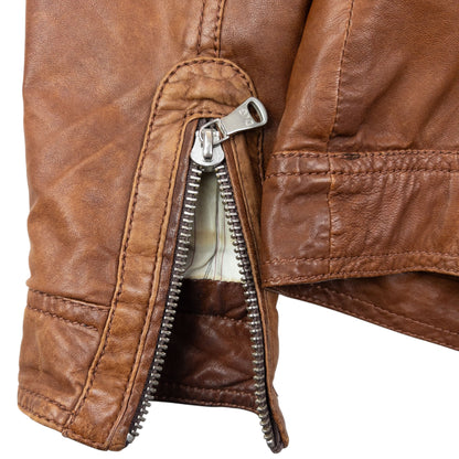 Vintage 2000s Dolce & Gabbana Zip Up Leather Jacket Womens Size S | Medium, Brown