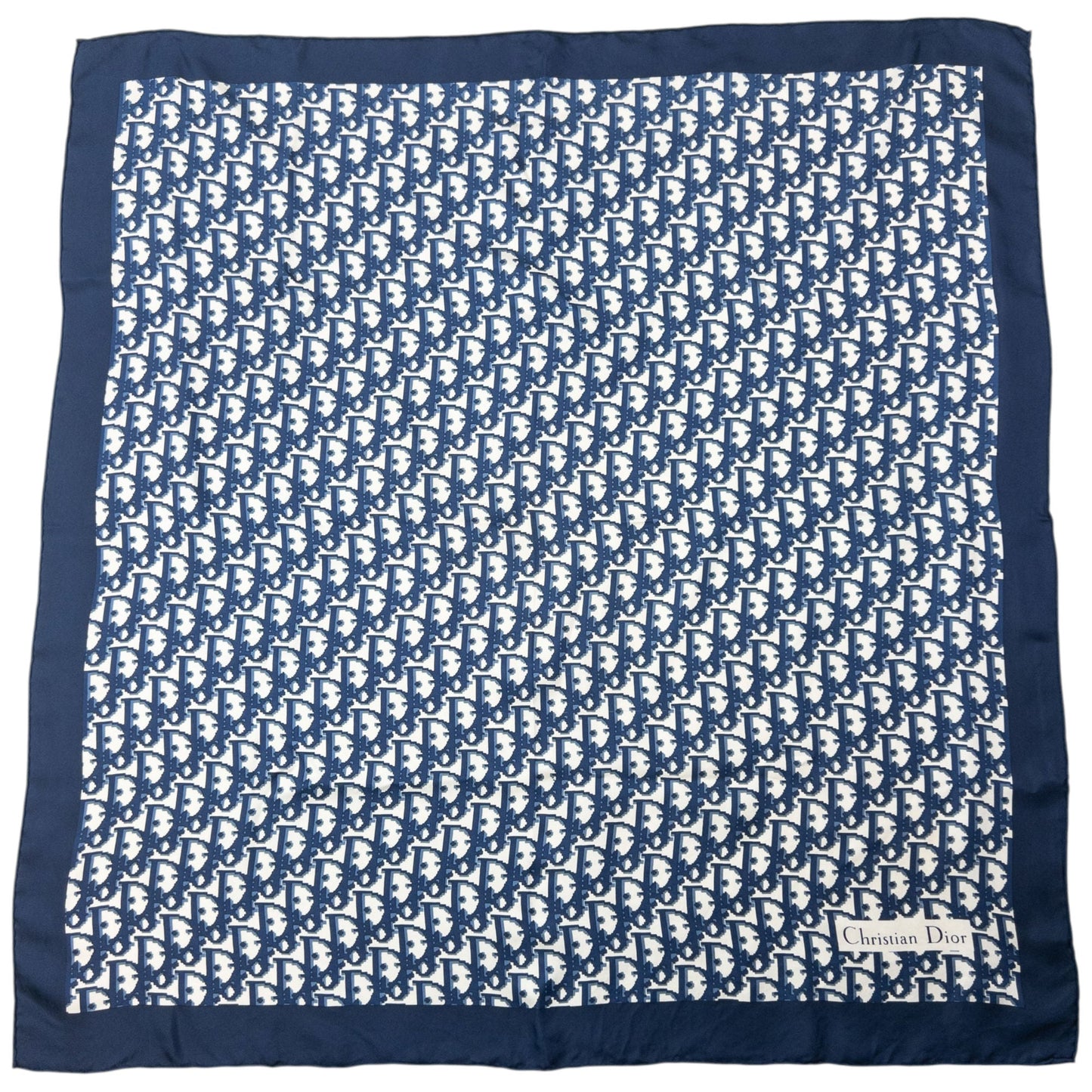 Vintage 2000s Dior Monogram Silk Scarf | O/S, Navy